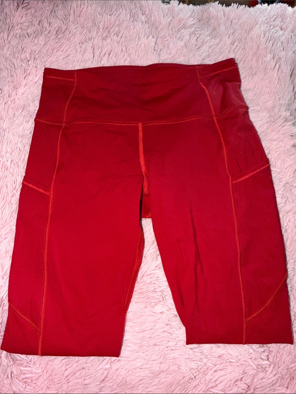 Lululemon Women’s Red High-Waist Workout Leggings